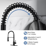 Kitchen Faucets with Pull Down Sprayer Single Handle 1 or 3 Holes Spring Kitchen Sink Faucet with Deck Plate for