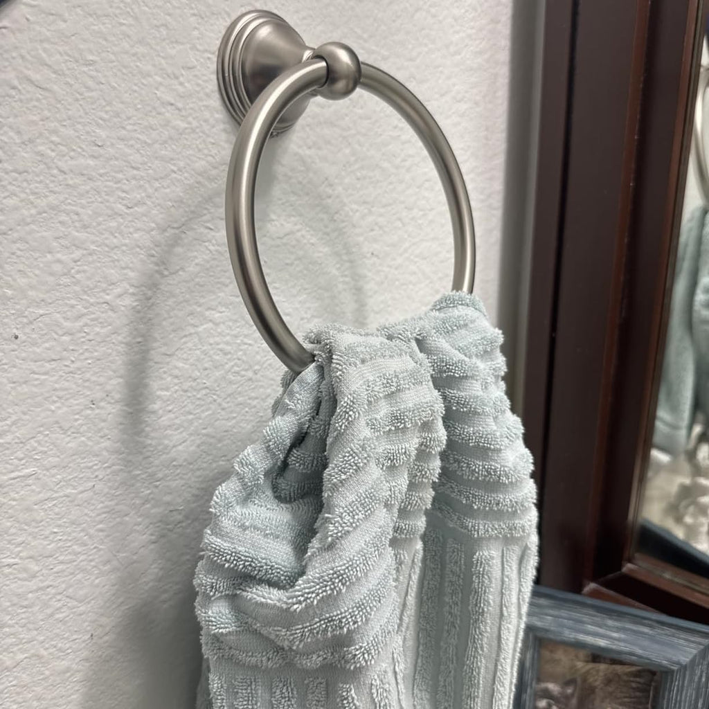 Towel Ring, Brushed Nickel Hand Towel Holder 2 Pack, Bathroom Accessories and Towel Racks Wall Mount