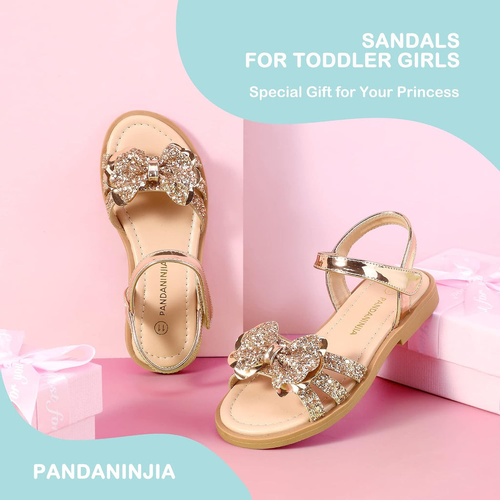 Girls Sandals Cute Bow Summer Dress Flats Shoes