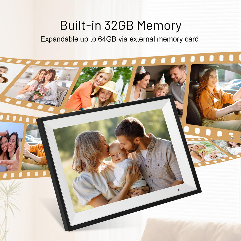 Digital Picture Frame, 10.1 Inch Digital Photo Frame with 1280 * 800 HD IPS Touch Screen, Smart Digital Frame