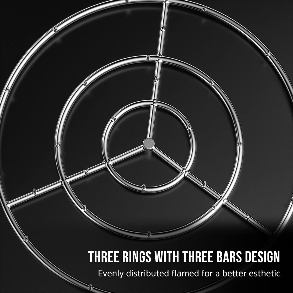 30-Inch Round Stainless Steel Fire Pit Jet Burner Ring