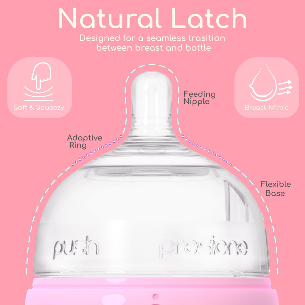 Bottles with Built-in Formula Dispenser, Anti-Colic Wide Neck Design for Newborn Feeding and Everyday Baby