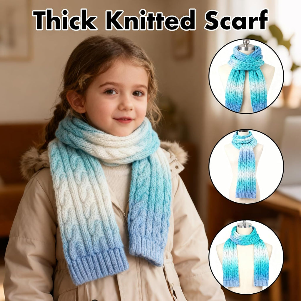 Kids Winter Beanie Hat Gloves Scarf Set, Girls Toddler Children Beanie Hats Gloves Knit Set Neck Warmer for Girls