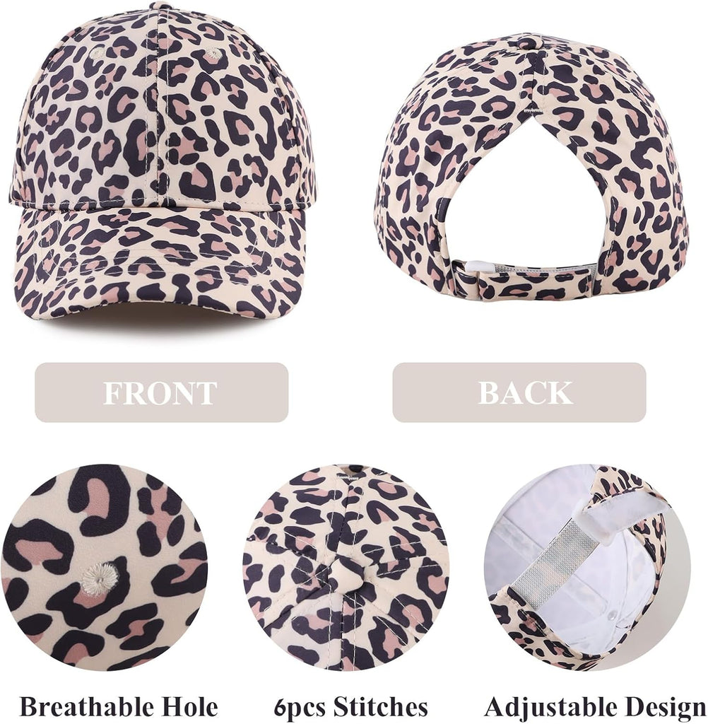 Girls Glitter Baseball Cap Kids Adjustable Ponytail Hat Toddler Summer Mesh Trucker Hats