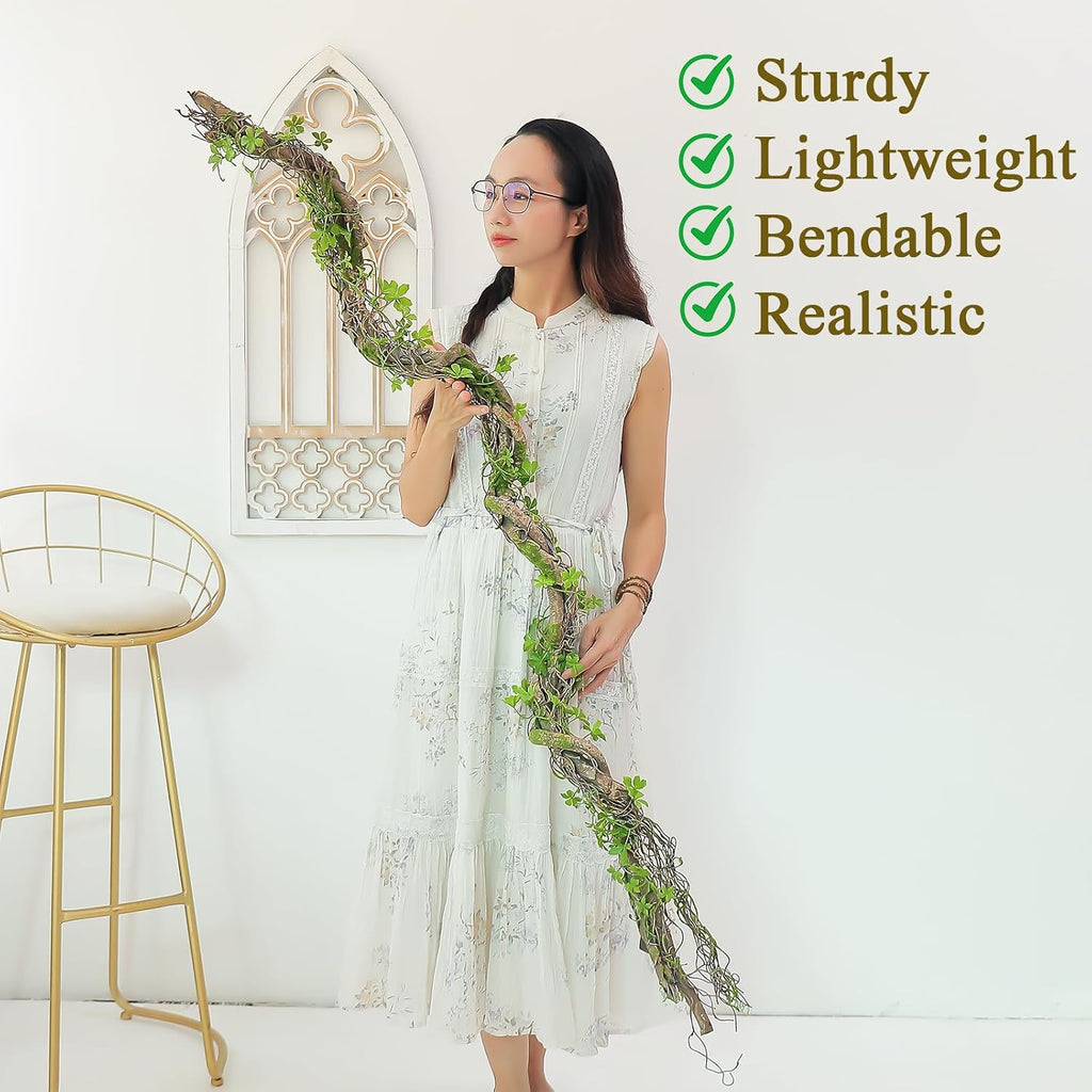 69" Faux Leaf Grapevine Moss Tree Branch Halloween Garland Decor
