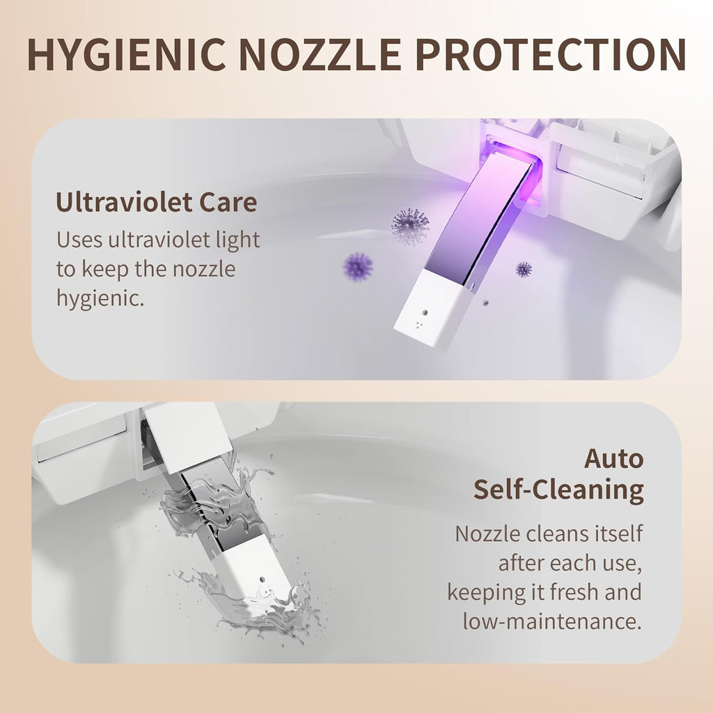 Smart Toilet Auto Open & Close One Piece Tankless Toilet with Bidet Built in Auto Flush Warm Water Air Dryer Heated