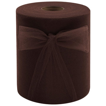Brown Tulle Fabric Roll 6 Inch X 200 Yards Tulle Ribbon