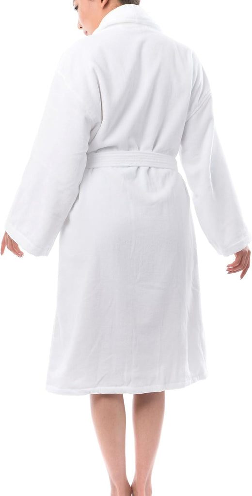 Blair Womens Cotton Terry Cloth Bathrobe Shawl Collar Velour Spa Robe