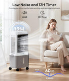 3-in-1 Portable Evaporative Air Cooler - 2000 CFM Swamp Cooler with 6.6-Gal Dual Tank & 4 Ice Packs, Remote Control