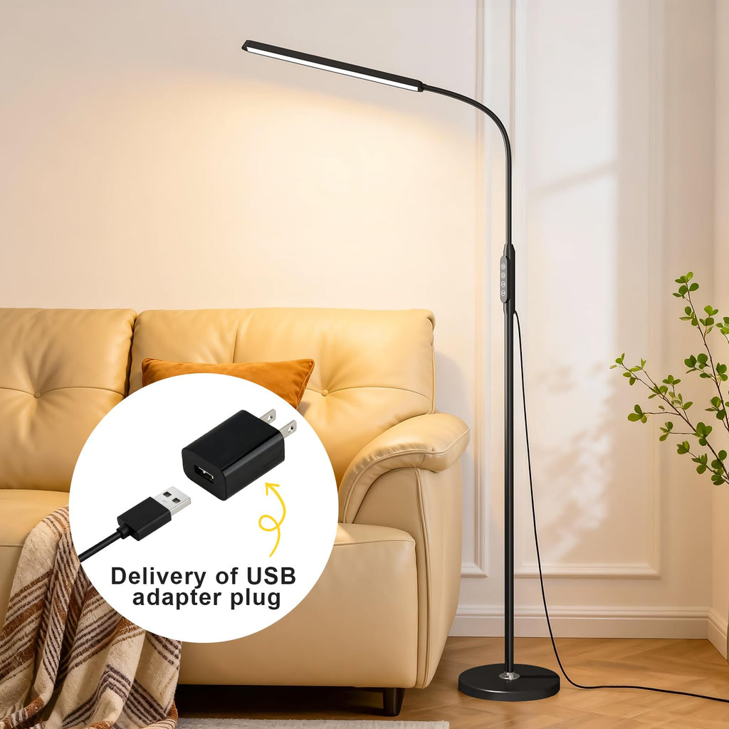 Bright LED Eye-Protecting Reading Floor Lamps Touch and Remote Dimming 3000-6000k, Tattoo Craft Drawing Makeup