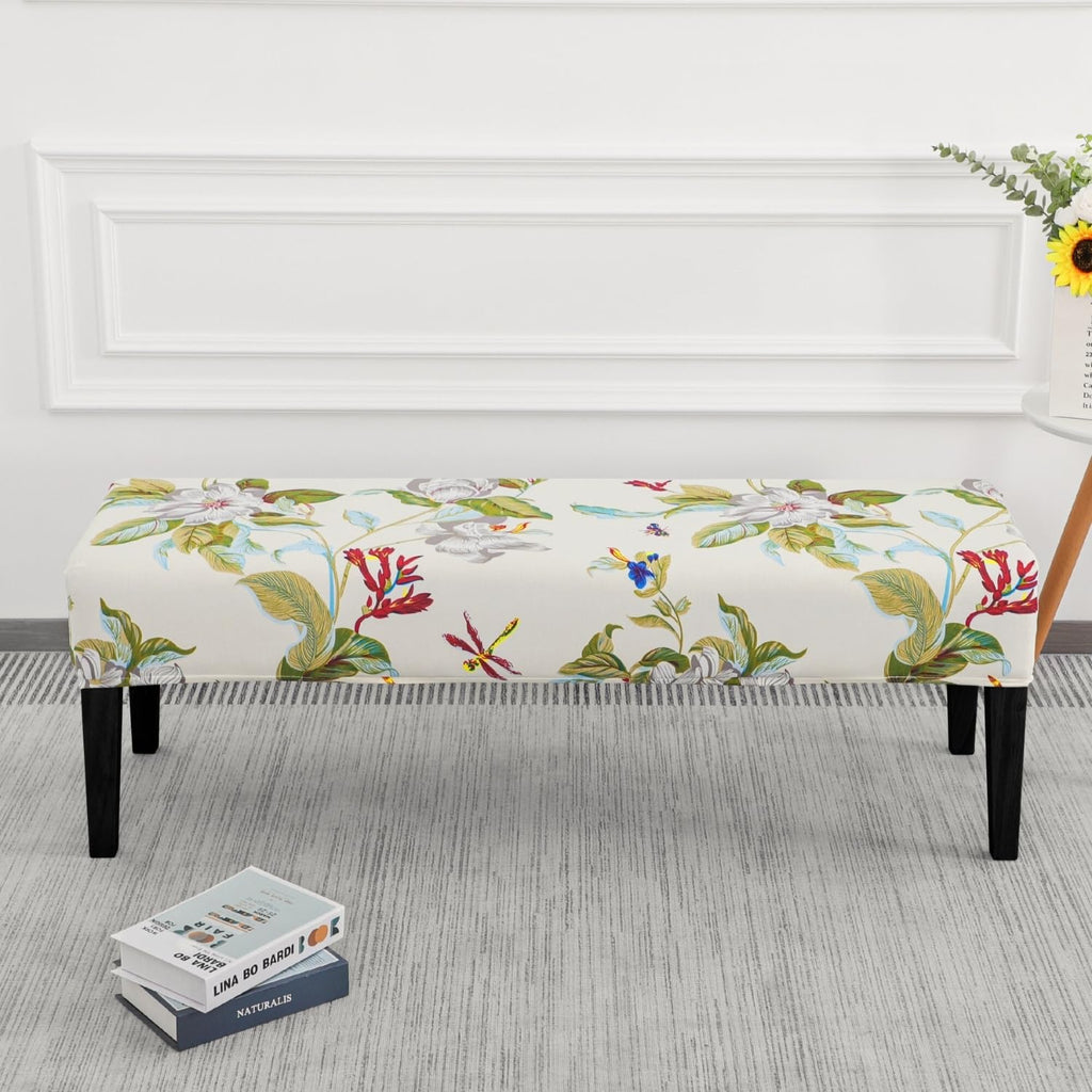 Stretch Dining Bench Cover, Removable Bench Slipcover Washable Bench Seat Protector Rectangle Bench Cover (Green