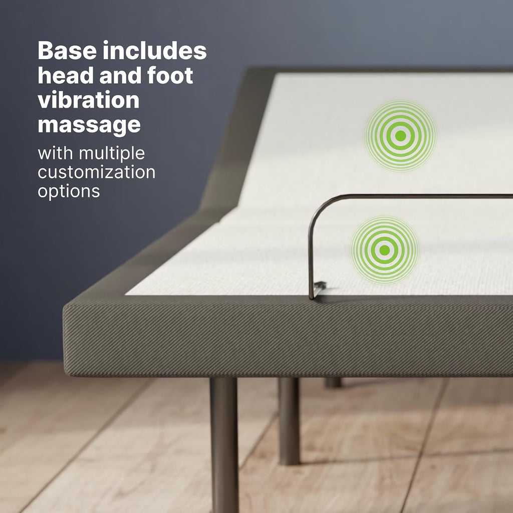 Adjustable Bed Frame Base with Wireless Remote - Zero Gravity & Massage Settings, USB Ports, Relaxing Adjustable Bed - Set of 2