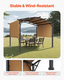 10 x 10 ft Outdoor Pergola, Arched Top Metal Pergola, Retrac - Image 2