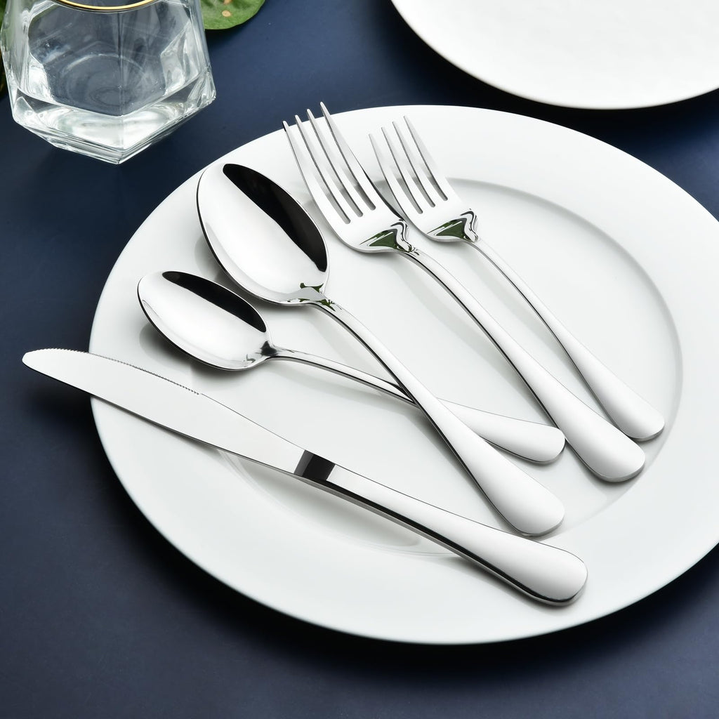 Silverware Set for 6, 30 Piece Stainless Steel Flatware Utensils Cutlery Set