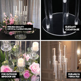 2 Set 8 Arm Acrylic Candle Holder, Mjkeomo 49.2'' Tall Candelabra Centerpieces for Tables Clear Candlesticks Holder