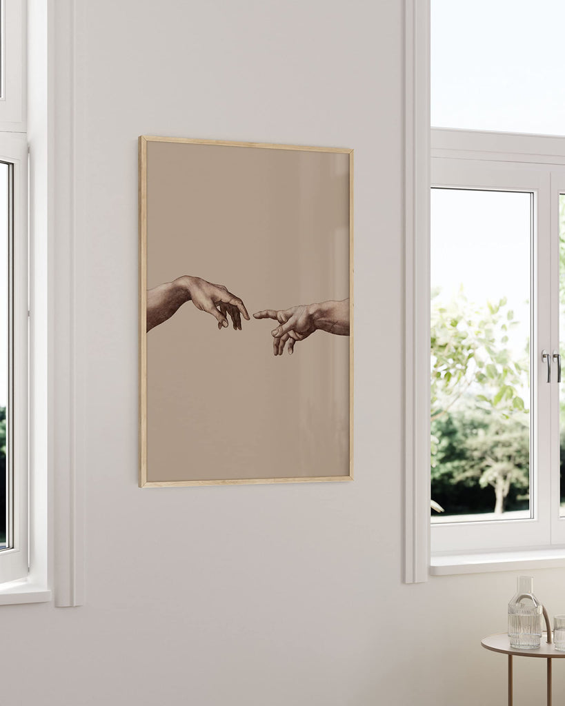 The Creation of Adam Poster - Michelangelo Poster, Light Academia Wall Art, Aesthetic Posters, Hands Touching Art