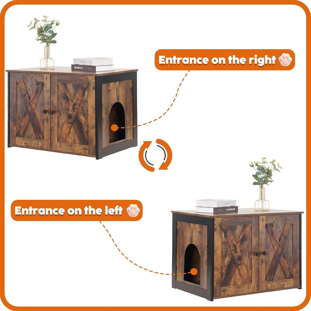 Cat Litter Box Enclosure, Hidden Litter Box Furniture, 27.6 Inches