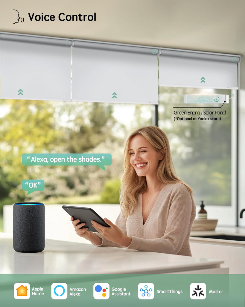 Motorized Blinds with Remote, Smart Blinds for Windows, Custom Size