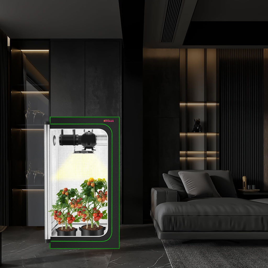 34"x34"x72" Grow Tent, Reflective 600D Mylar, Hydroponic Grow Tent with Observation Window and Floor Tray for Indoor