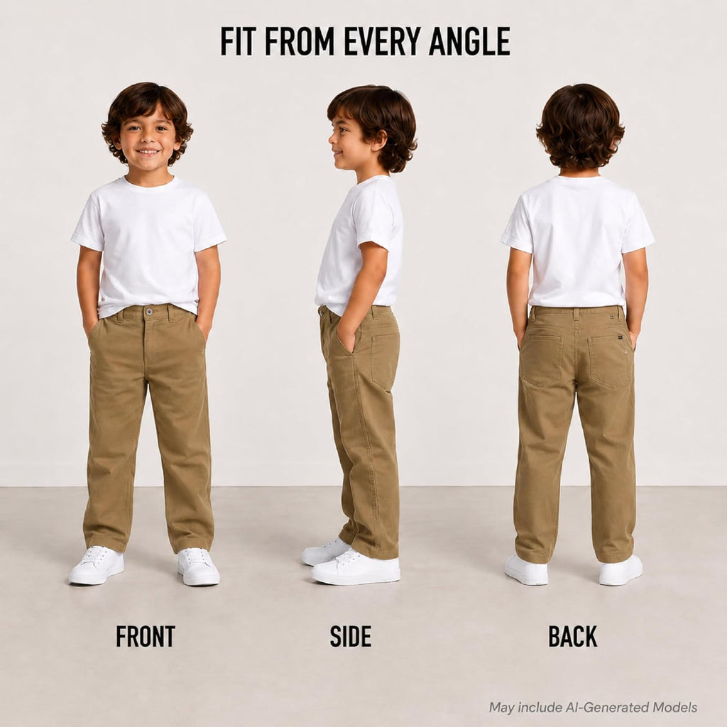 Toddler Boys Stretch Woven Chino Pants with Pockets Everyday Wear