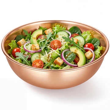 7.36 Inch Pure Copper Mixing Bowl 1.5 Qt Salad Bowl Hand Wash Only, Classic