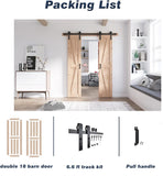 36 x 84 Inch (Double 18x84 Inch Doors) Barn Doors with 6.6FT Barn Door Hardware Kit and Handle Inclu