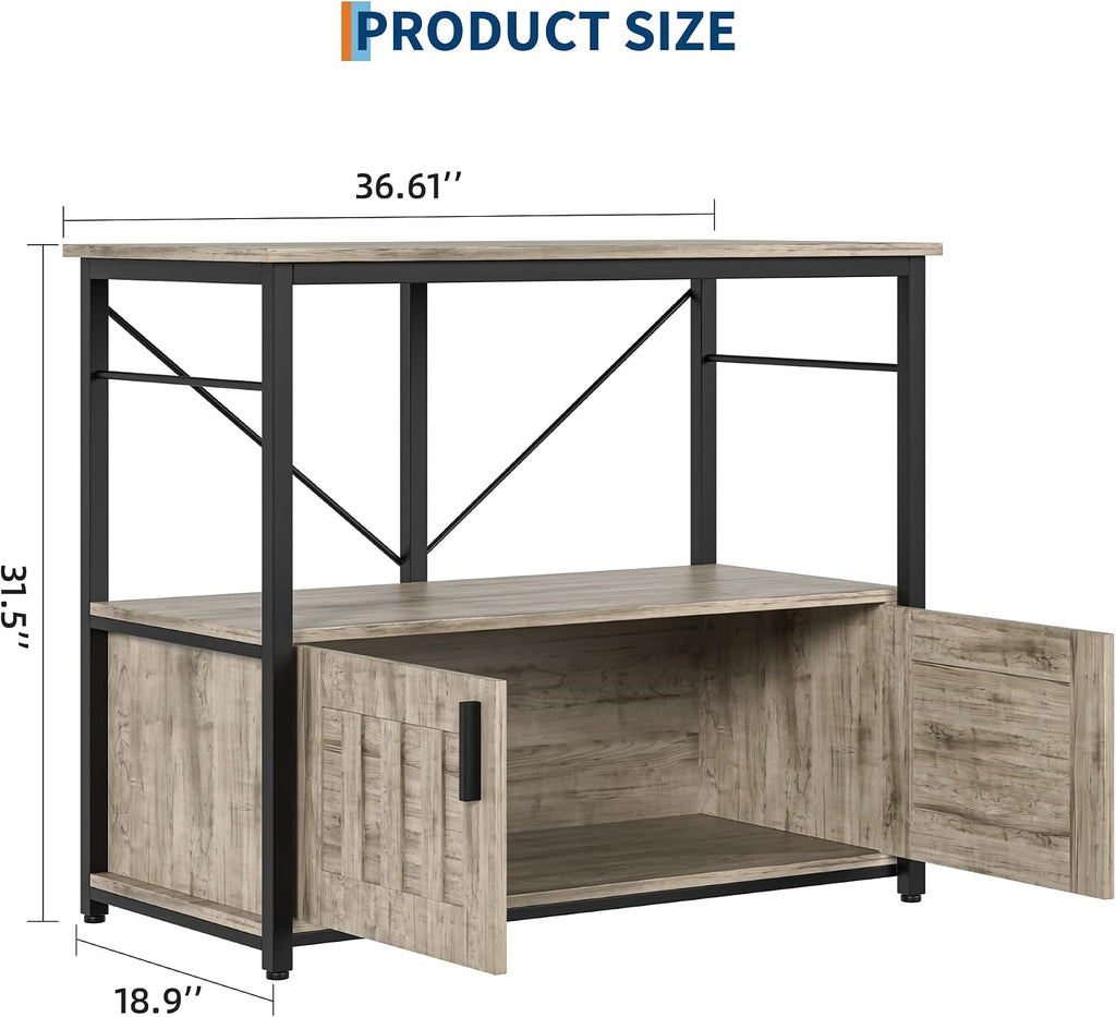 40-50 Gallon Fish Tank Stand with Power Outlets, 660 lb, Grey