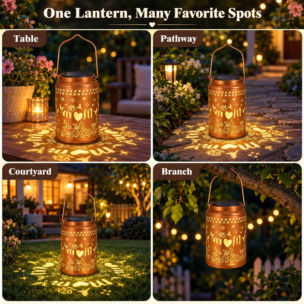 Mother Day Gifts for Mom - Solar Lanterns Outdoor Waterproof