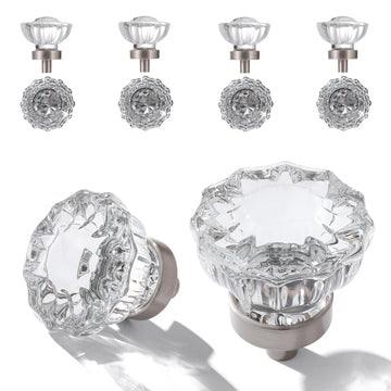8 Pack Brushed Nickel Crystal Cabinet Knobs for Drawer,1.5 inch