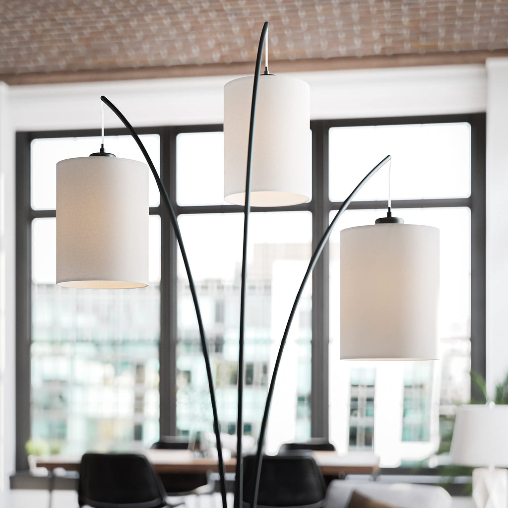 Leah Modern Arc Floor Lamp, Black, 87.5 Inch Height, 31.5 Inch Width, 31.5 Inch Depth