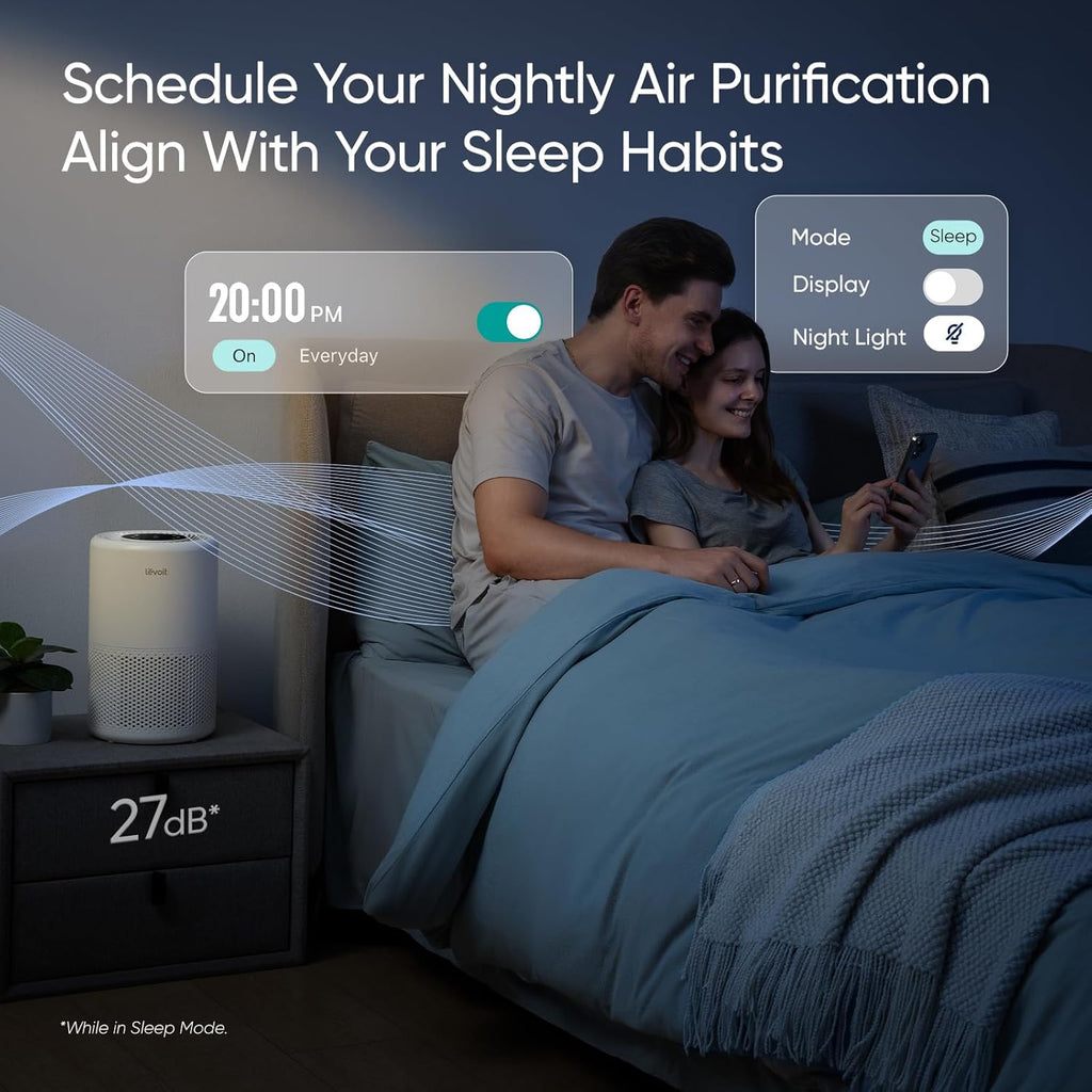 Air Purifier for Home Bedroom Dorm Room, Smart & Voice Control, AHAM VERIFIDE, 3-in-1 Filter With HE