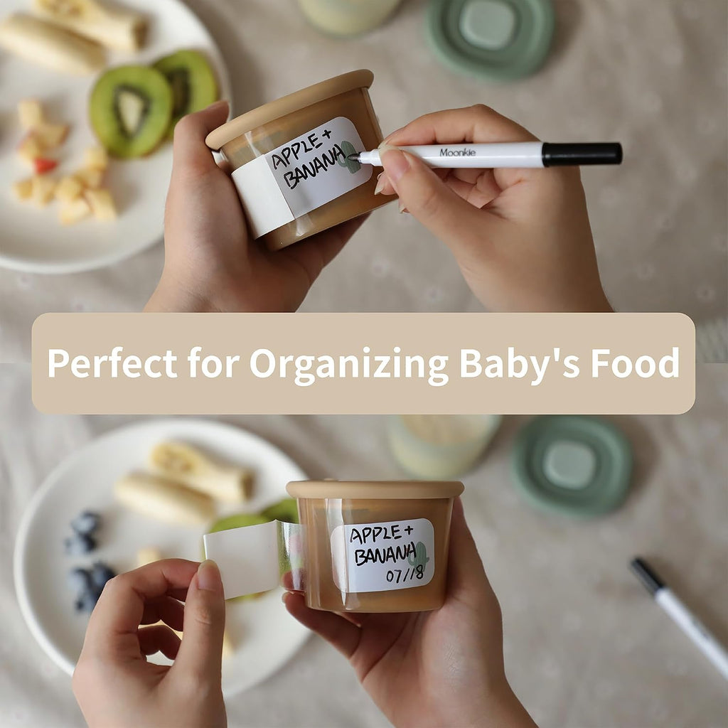 Silicone Baby Food Containers | 4 oz Baby Food Storage Jars with Airtight Lids | Reusable Baby Food Jars