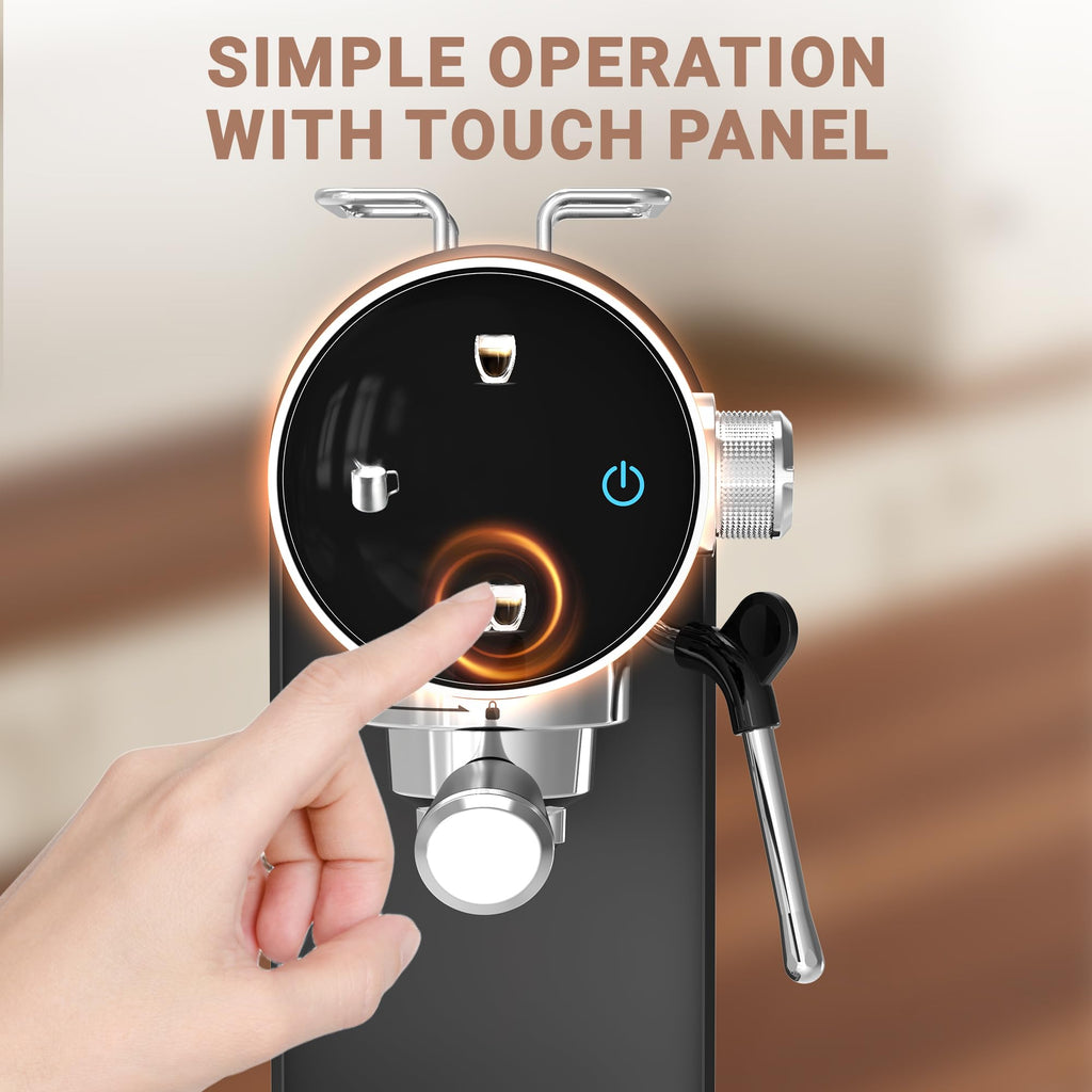 20 Bar Espresso Machine, Semi-Automatic Espresso Machine with Milk Frother, Compact Espresso Maker with Removable