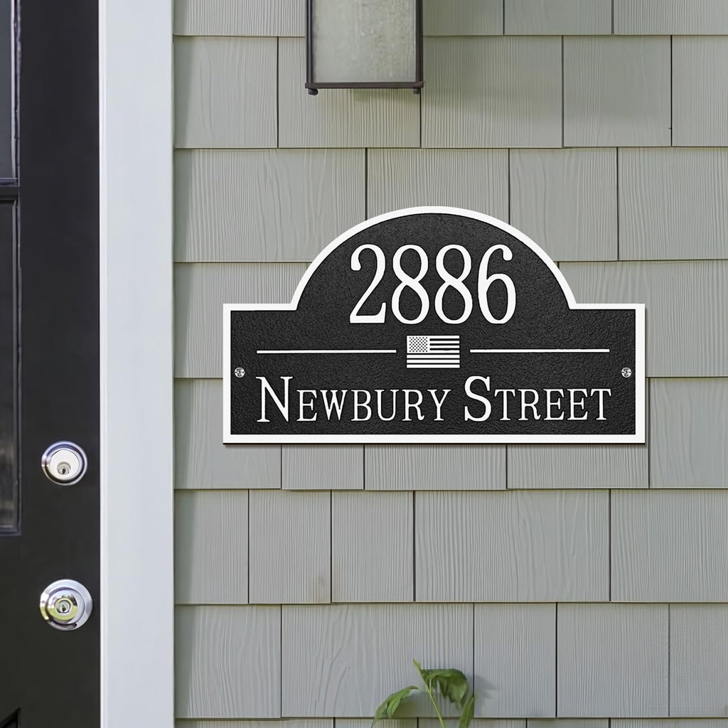 Engraved Address Plaque Metal - Persoanlized House Number Sign Plaque, House Address Sign, House Numbers for Outside