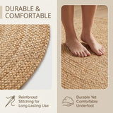Boho Oval Jute Rug - Reversible Natural Fiber Hearth Carpet- Eco Friendly Floor Covering