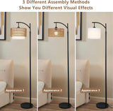 Arc Floor Lamp with 3 Color Temperatures, Farmhouse Floor Lamps with Remote & Dimmable Bulb