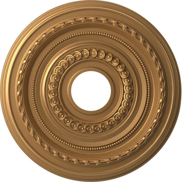 Cole Thermoformed PVC Ceiling Medallion (Fits Canopies up to 4 1/2"), 16"OD x 3 1/2"ID x 1"P, Bright Coat