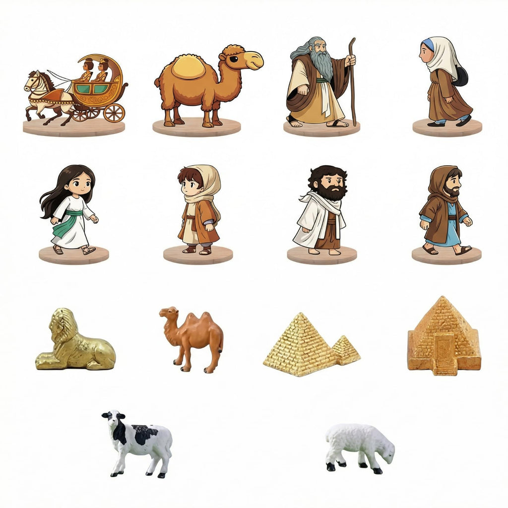 14 Pcs Passover Table Centerpiece Happy Passover Egyptian Figurines Ancient Jewish Pesach Wooden Tabletop Decor with
