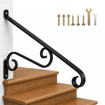 Outdoor Stair Handrails, 1-2 Steps Art Porch Handrails