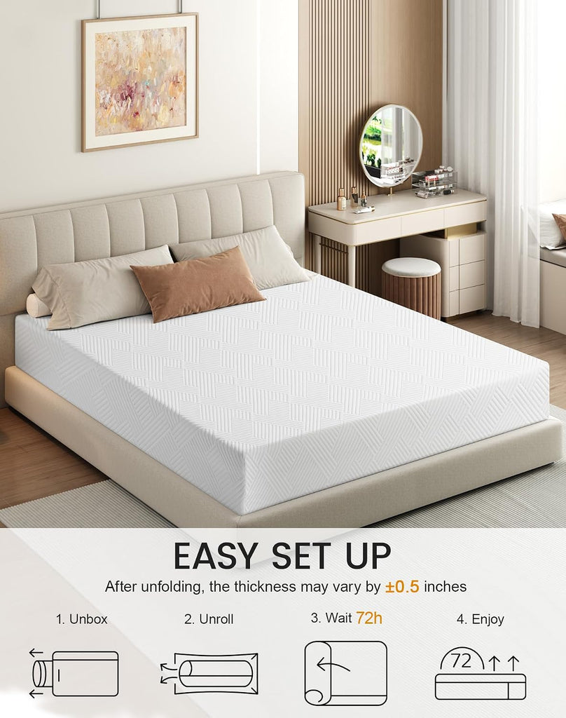 Queen Mattress 12 Inch Firm Memory Foam Mattress in a Box for Back Pain | Premier High Density Foam Bed Mattress with
