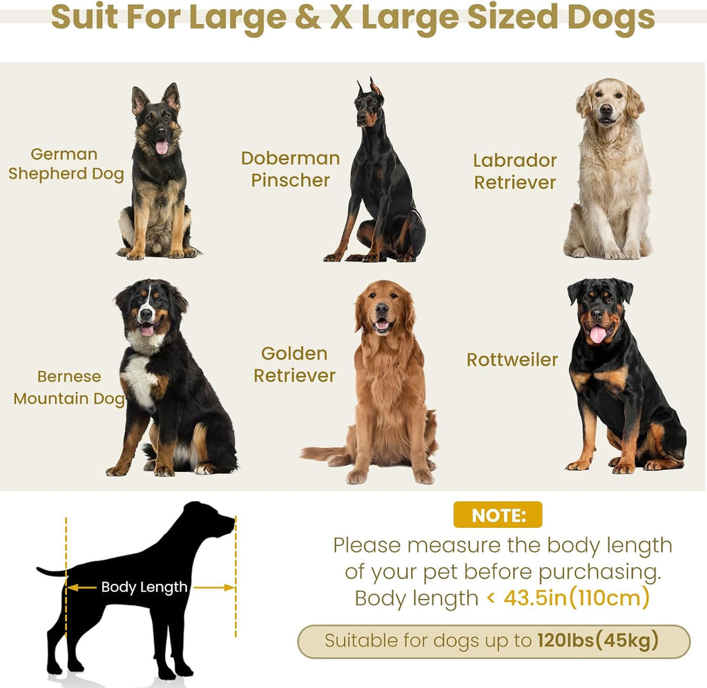 XL Dog Bed Couch, Elevated Large Dog Sofa with Backrest and Armrests, Soft Memory Foam Extra Large Pet Bed