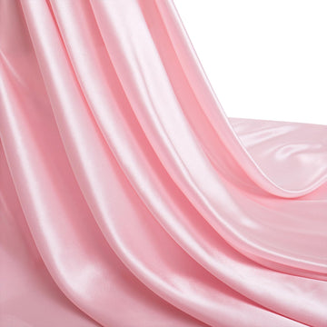 Pink Silk-Like Satin Fabric by The Yard, 1 Yard, 55 Inch Wide
