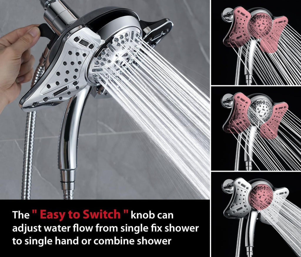 2.5GPM Shower Head with Handheld Spray Combo: 2 in 1 Rainfall Shower Heads high pressure & Handheld Shower Head
