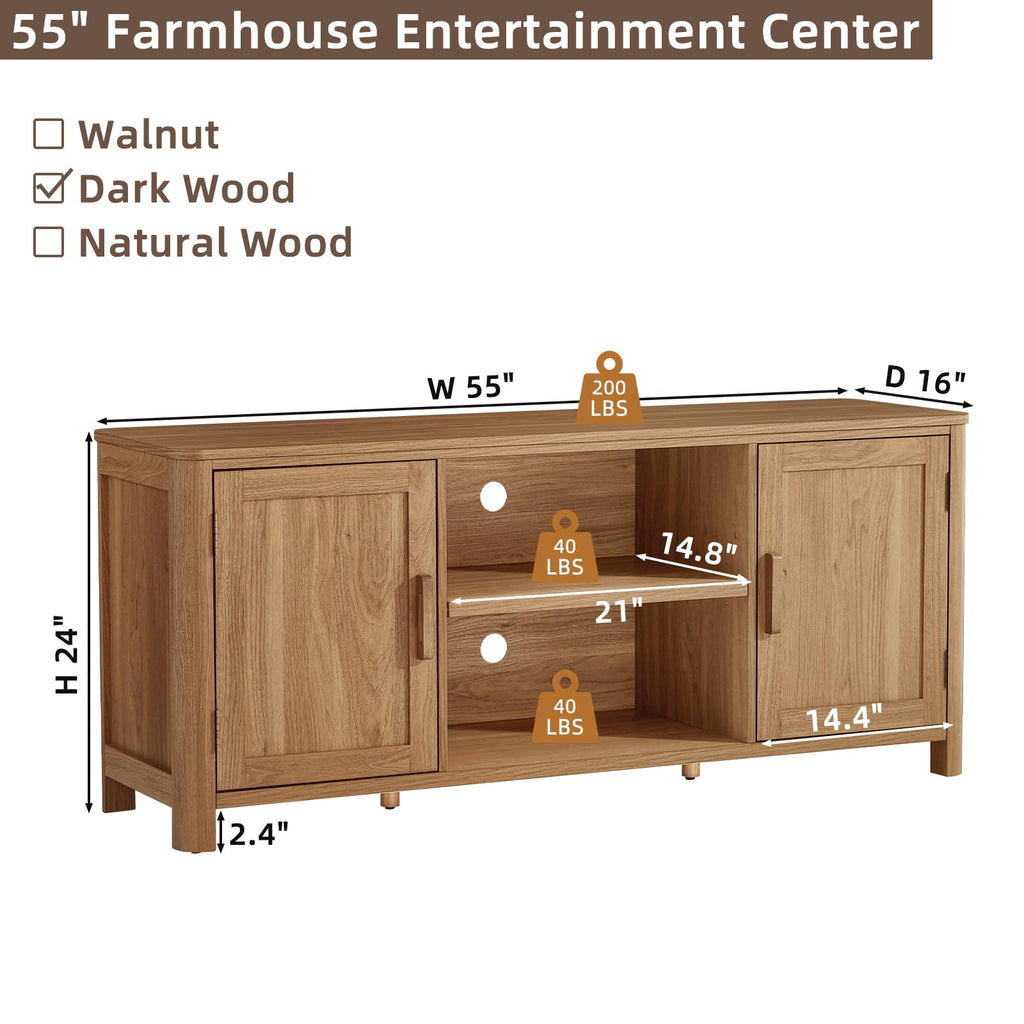 Farmhouse 55" Tv Stand Up for 65 in TV, Tv Consoles