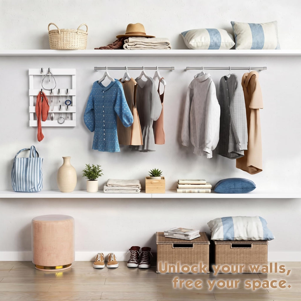 48 Inch White Floating Shelves, 4 ft Long Large Wall Shelf