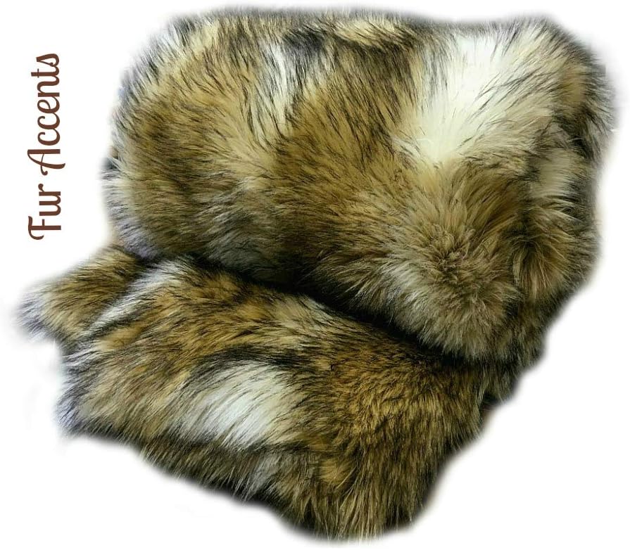 Plush Throw - Luxurious GrayTan and Brown Wolf - Premium Quality Faux Fur - Designer Throw Blanket - Soft Minky