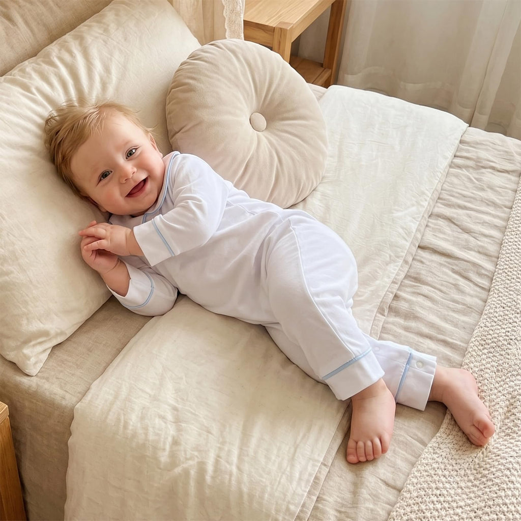 Newborn Baby Girl Boy Clothes Peter Pan Collar Romper Long Sleeve Cotton Neutral Jumpsuit Infant Fall Winter Outfits