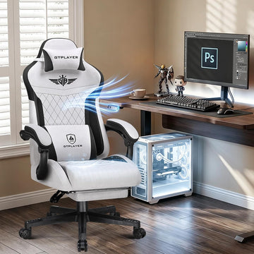 Gaming Chair with Footrest, Ergonomic Office Chair 400lbs Heavy Duty, Big and Tall Computer Desk Chair with Lumbar