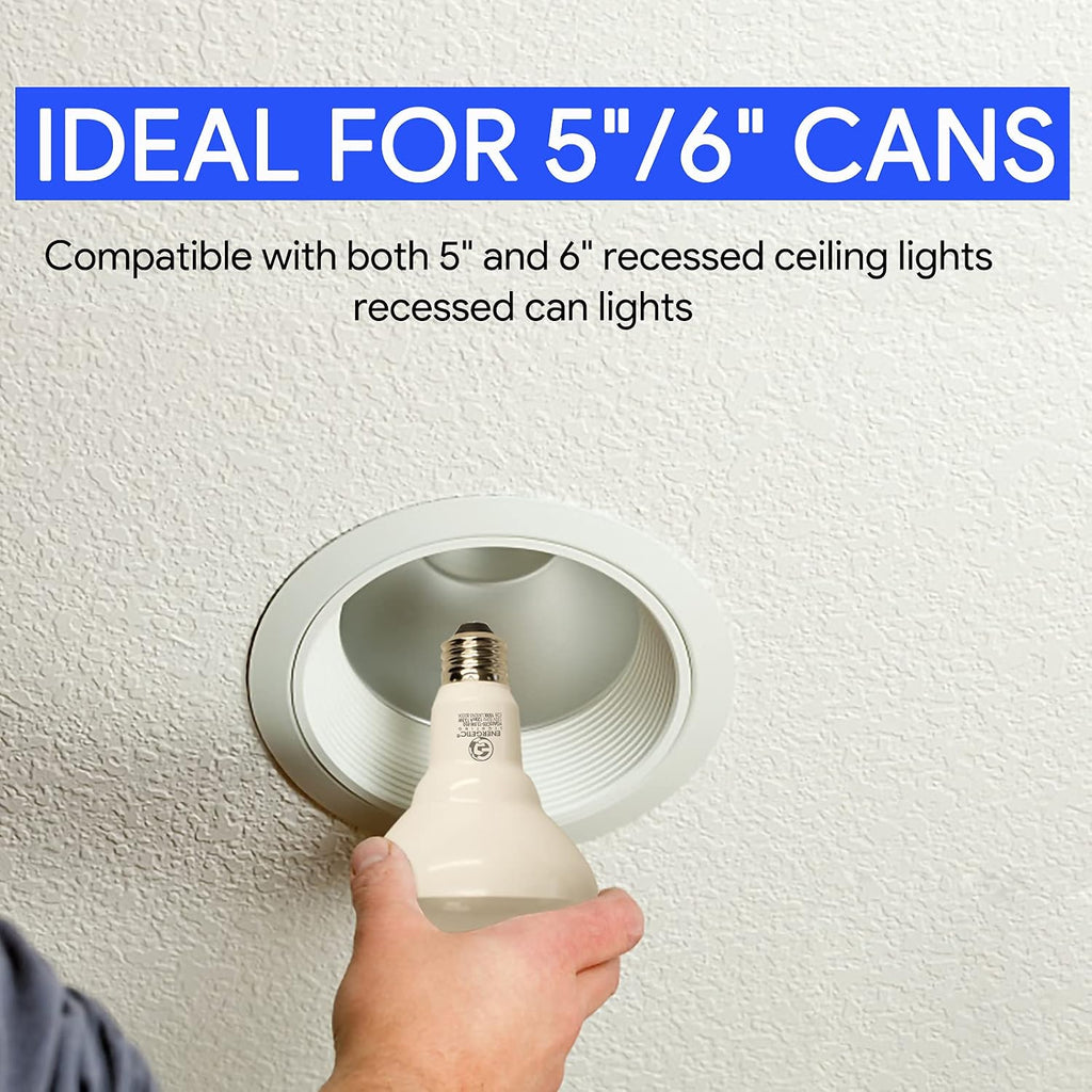 6 Pack 75W BR30 LED Recessed Light Bulb, Dimmable, 900 Lumens, 2700K Soft White, E26 Base, Indoor Flood Light Bulb