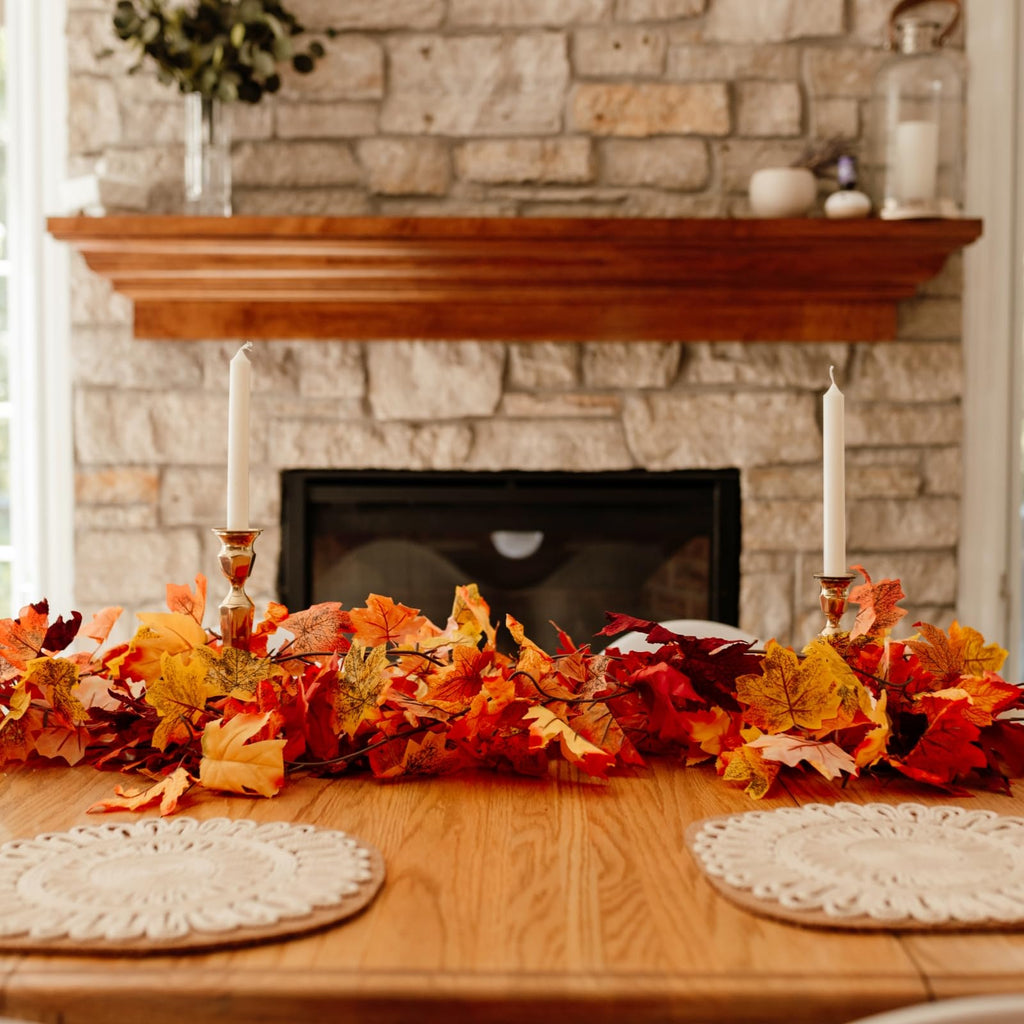 14 Pack Fall Leaf Garland, Total 82.6Ft Artificial Fall Vines Autumn Garland Fall Maple Leaves Thanksgiving Decor